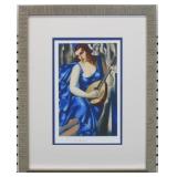 GIRL W MANDOLIN PRINT PLATE SIGN TAMARA DE LEMPICA GIRL W MANDOLIN PRINT PLATE SIGN TAMARA DE LEMPICA