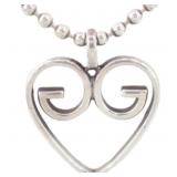 Gucci GG Logo Heart Necklace Gucci GG Logo Heart Necklace