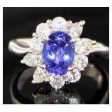 Platinum 2.27 ct Natural Tanzanite & Diamond Ring Platinum 2.27 ct Natural Tanzanite & Diamond Ring