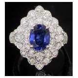 14kt Gold 3.08 ct Sapphire Diamond Ring 14kt Gold 3.08 ct Sapphire Diamond Ring