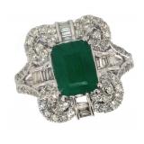 14k Gold 2.34 ct Natural Emerald & Diamond Ring 14k Gold 2.34 ct Natural Emerald & Diamond Ring