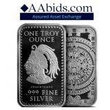 1 oz Silver Aztec Calendar Bar .999 Silver 1 oz Silver Aztec Calendar Bar .999 Silver
