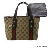 GUCCI GG Sherry Line Canvas Hand Bag