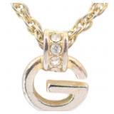 Givenchy Colored G Logo Rhinestone Necklace