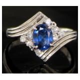 Platinum 1.36 ct Brilliant Sapphire & Diamond Ring