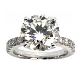 14kt Gold 5.88 ct Round VS1 Lab Diamond Ring
