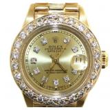18kt Gold Rolex Datejust Lady President w/Diamond