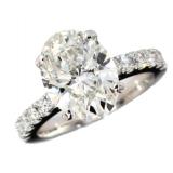 14kt Gold 4.61 ct VS Oval Lab Diamond Ring