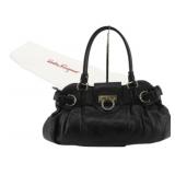 Ferragamo Gancini Black Shoulder Bag
