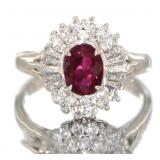 Platinum 1.90 ct GIA Natural Ruby & Diamond Ring