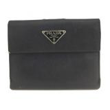 PRADA BLACK SAFFIANO LEATHER TRIFOLD WALLET