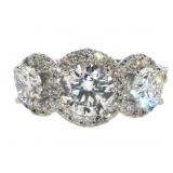 14k Gold Brilliant 2.71 ct VS Lab Diamond Ring