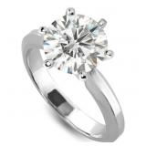 14k Gold 3.00 ct Round VVS2 Lab Diamond Ring