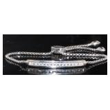 Channel Set 1.00 ct White Sapphire Bolo Bracelet