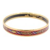 Hermes Red, White, & Blue Enamel Bangle Bracelet