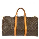 LOUIS VUITTON KEEPALL 50 BROWN MONOGRAM TRAVEL BAG