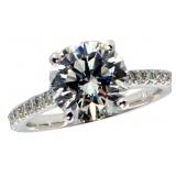 14k Gold 3.32 ct Round Lab Diamond Ring