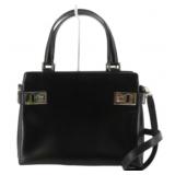 Ferragamo Gancini Black Leather Handbag
