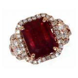14k Gold 5.93 ct Ruby & Diamond Ring