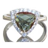Trillion Cut 3.10 ct Sultanite Color Change Ring