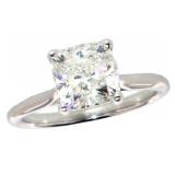 14k Gold 2.02 ct. Cushion Cut Lab Diamond Ring