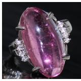Platinum 11.07 ct Tourmaline & Diamond Ring