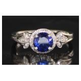 10k Gold 1.15 ct Sapphire & Diamond Ring
