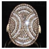 10kt Gold 2.57 ct Chocolate & White Diamond Ring