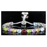 Genuine Gemstone Bolo Bracelet