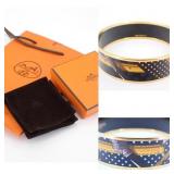 HERMES Belt Pattern Bangle Bracelet
