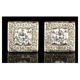 14kt Gold 1.50 ct Brilliant Pave' Diamond Studs
