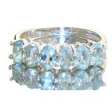 Natural 1.50 ct  Blue Topaz Anniversary Ring