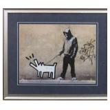 KEITH HARING DOG WALK BY GRAFFITI ARTIST BANKSY