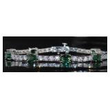 Oval 13.60 ct Emerald & White Topaz Bracelet