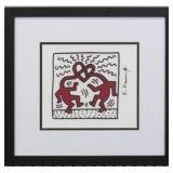 HEART HEAD PRINT PLATE SIGN BY KEITH HARING