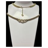Christian DIOR Gold Toned Fashion Necklace