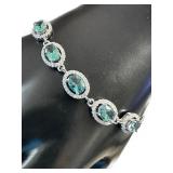 Oval 5.00 ct Blue Topaz Bracelet
