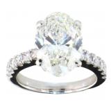 14kt Gold 5.74 ct VS2 Oval Lab Diamond Ring