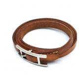 Hermes Leather & Silver Bracelet
