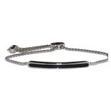 Black Enamel Sterling Silver Bolo Bracelet