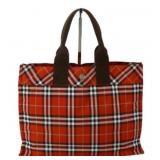 Burberry Red Nova Check Handbag Tote