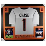 Autographed Ja'Marr Chase Custom Framed Jersey