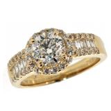 14k Gold 1.75 ct Round Brilliant Diamond Ring