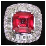 14kt Gold 8.50 ct Ruby & Diamond Ring