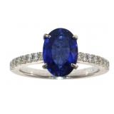 14kt Gold 3.23 GIA Sapphire & Diamond Ring