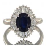 Platinum 3.11 ct Sapphire & Diamond Ring