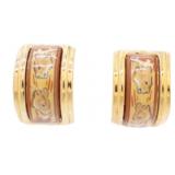 Hermes Lion Motif Enamel Clip-On Earrings