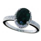 Oval Natural Emerald & Diamond Ring