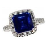 14k Gold 5.83 ct Emerald Sapphire & Diamond Ring