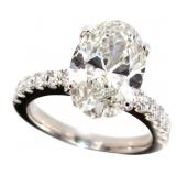 14kt Gold 4.89 ct VS2 Oval Lab Diamond Ring